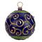 12" Blue and Gold Painted Large LED Ball Ornament